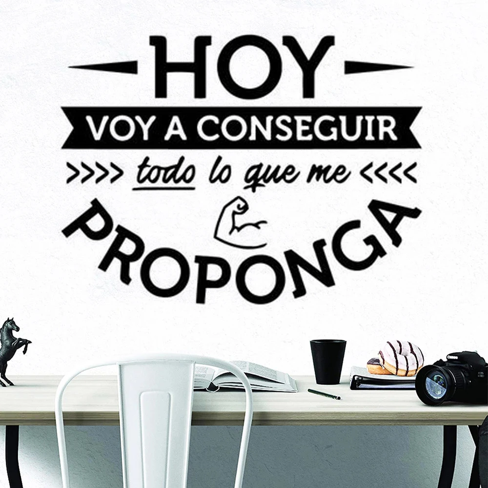 

Hoy Voy A Conseguir Todo Lo Que Me Proponga Spanish Quotes Wall Stickers Decor Vinyl Removable Bedroom Livingroom Decals RU2059