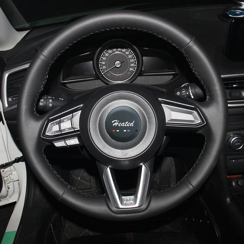 Наппа Оплетка на руль чехол для Mazda 3 Axela 2017 6 Atenza 2018 CX 5 CX5 9 мазда 6|on the steering wheel|wheel cover