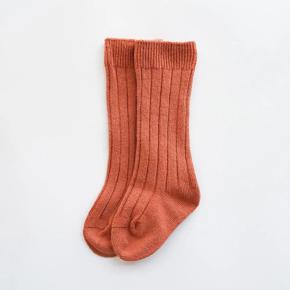 

Kids Toddler Infant Baby Socks Girls Boys Solid Anti-Slip Knitted Long Stockings Cotton Knee Stockings