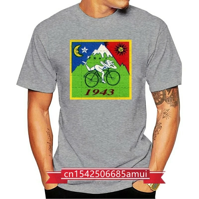 

Mens Grey Albert Hoffman Lsd 25 T-Shirt Folk Hero Acid Blotter Art 1990S Tshirt Fashion Classic Tee Shirt