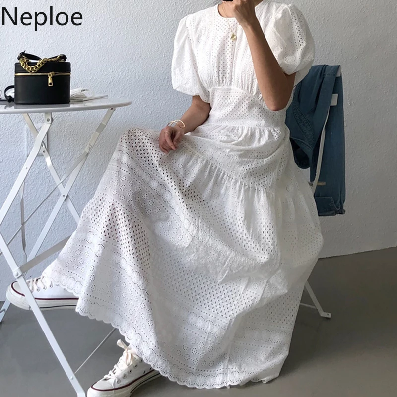 Платье Neploe женское кружевное с вырезами шикарное платье в Корейском стиле