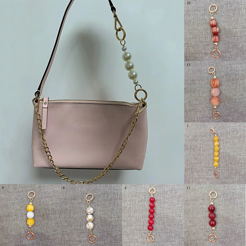 

New Brand Pearl Strap For Bags Handbag Accessories Purse Belt Handles Cute Bead Chain Tote Women Parts Gold Clasp