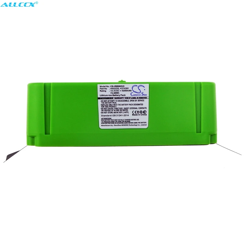 Аккумулятор Cameron Sino 5200 мАч для iRobot Roomba 696801805850860877890891895896960965980985|Цифровые