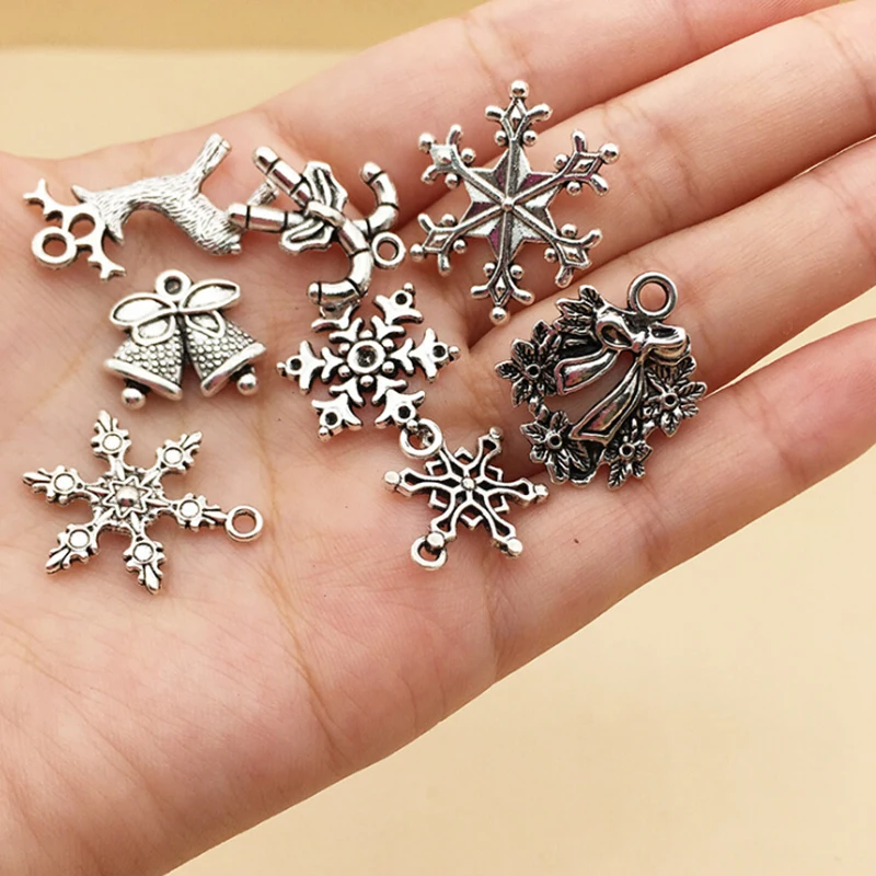 50 шт./лот тибетское серебро мини смешанные Рождественские Подвески Кулон DIY