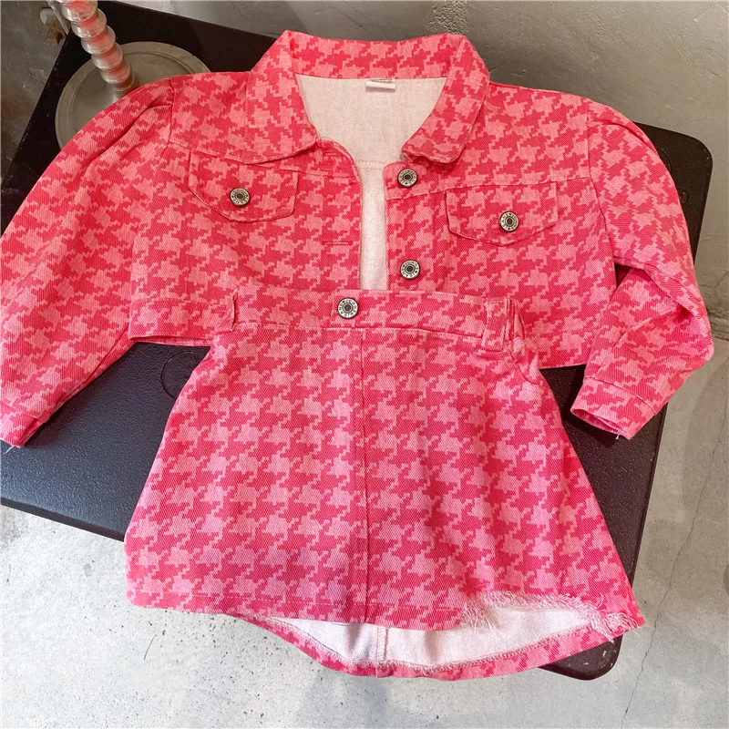 Джинсовый топ с пышными рукавами для девочек розово-красный состаренная юбка из