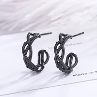 neo gothic diwenfu sterling silver 925 stud earring for women round fine aros mujer oreja silver 925 jewelry orecchini girls