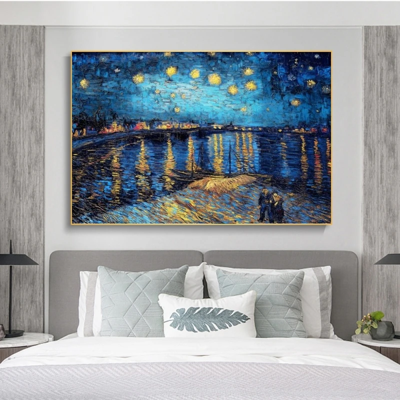

Starry Night Over the Rhone By Van Gogh Canvas Paintings On the Wall Art Posters And Prints Impressionist Art Pictures Cuadros