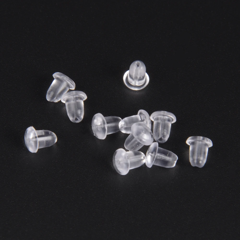 

50-500Pcs/Lot Rubber Earring Back Round Ear Plug Blocked Caps Silicone Earrings Backs Stoppers For Jewelry Making Supplies
