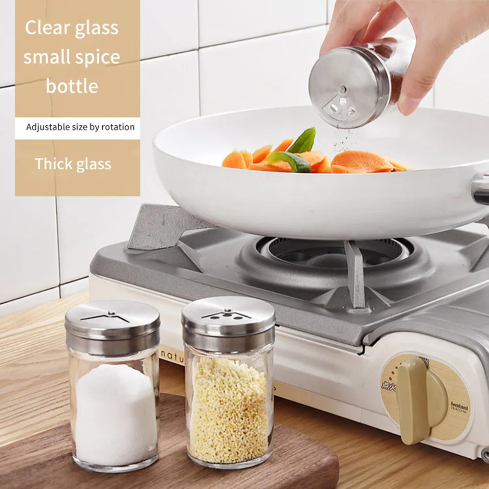 Стеклянная бутылка для приправ с крышкой из нержавеющей стали кухонные