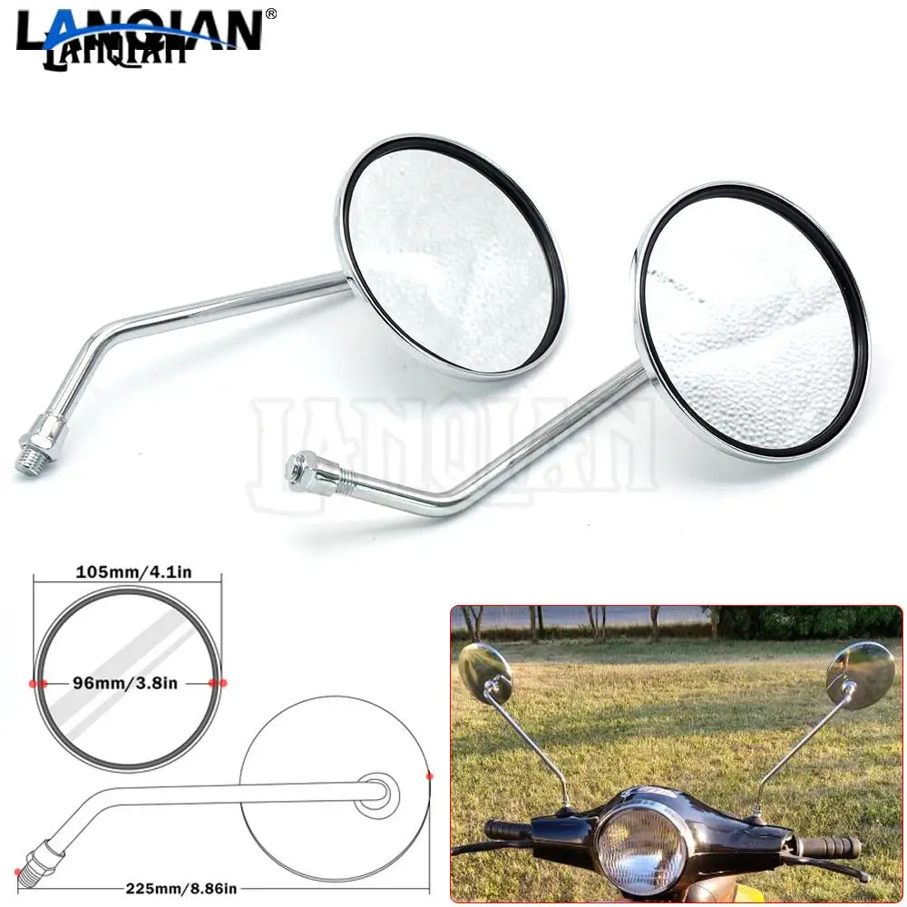 

Universal Motorcycle Chrome Round Rearview Mirror Side Mirror Accessories For MOTO GUZZI 1200 SPORT BREVA 1100 750 GRISO Z800