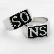 2020 Sons of Anarchy TV SOA Cosplay SONS Rings SO NS Silver Golden Mayans MC Steampunk Rock Punk Rings Men Cosplay Props