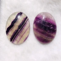 wholesale 1pcs rainbow purple fluorite bead cabochon20x30mm 30x40mm oval ring face cabcohongem stone jewelry pendantring face