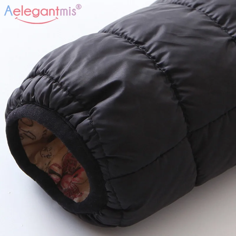 Женский пуховик с капюшоном Aelegantmis короткая парка из хлопка Повседневная теплая