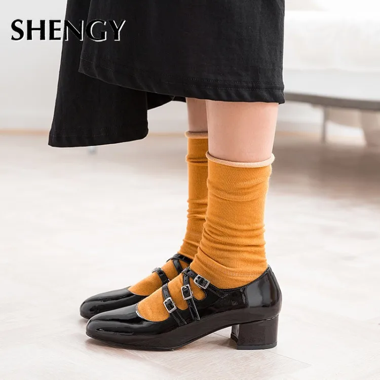 Новые женские офисные туфли весенние классические туфли-лодочки с круглым