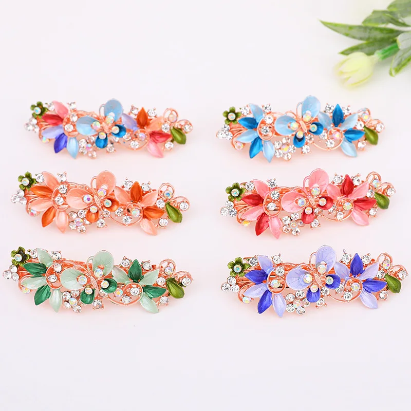 

Women Butterfly Crystal Rhinestone Hair Clips Girl Flower Big Barrettes Hair Pins Hair Accessories Hairstyle Design Styling Tool
