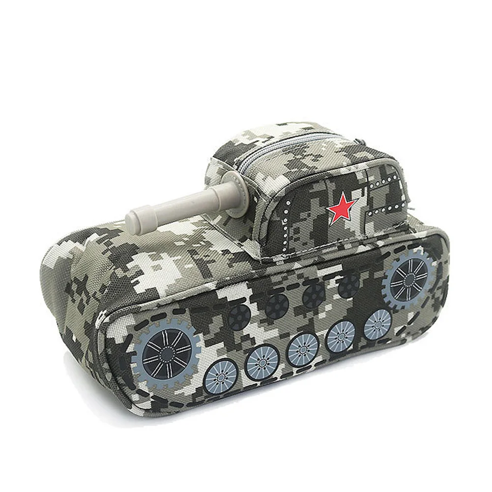 

Pouch Stationery School Cool Storage Gift Supplies Tank Shaped Organizer Pen Bag Large Capacity Novelty Pencil Case