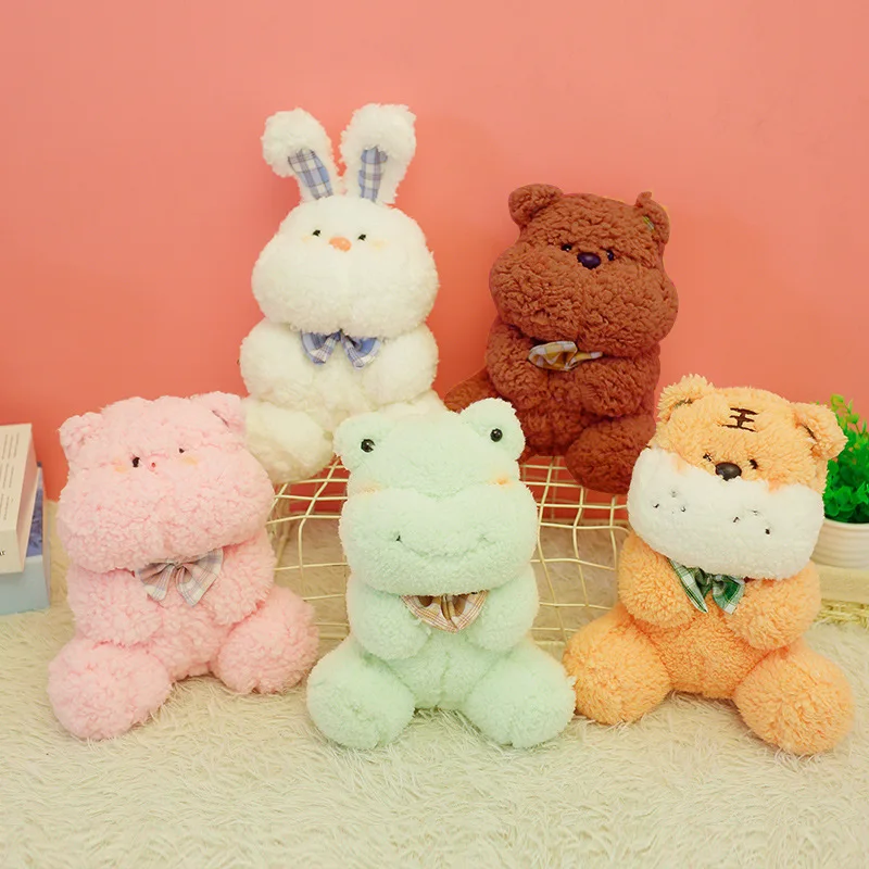 

1pc 23cm Kawaii Fully Frog Bear Rabbit Pig & Tiger Plush Toys Lovely Animal Pillow Stuffed Soft Doll Girls Baby Appease Gifts