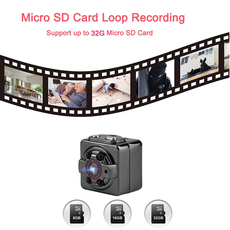 Мини камера HD 1080P видеокамера Спортивная цифровая инфракрасная с ночным видением