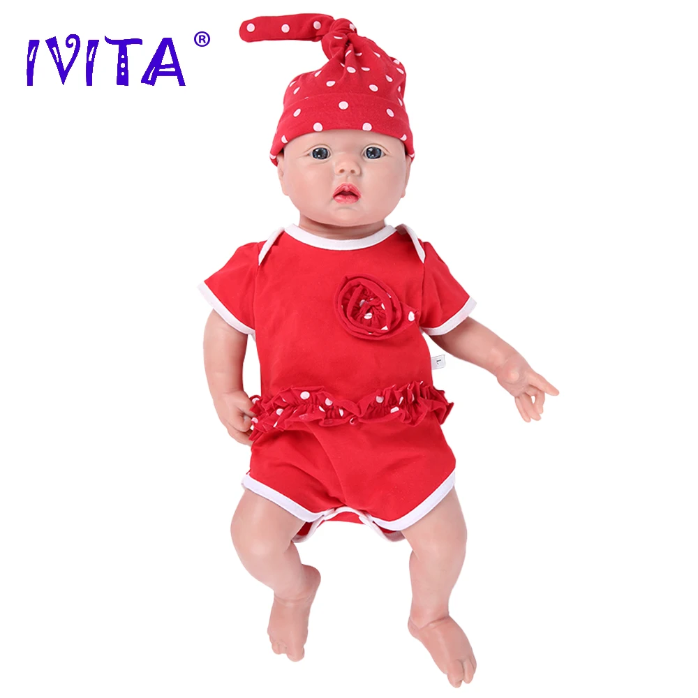 

IVITA WG2014 46cm (18inch) 3.93KG Original Full Body Silicone Reborn Baby Doll 3 Colors Eyes Choices Toys for Children Xmas Gift
