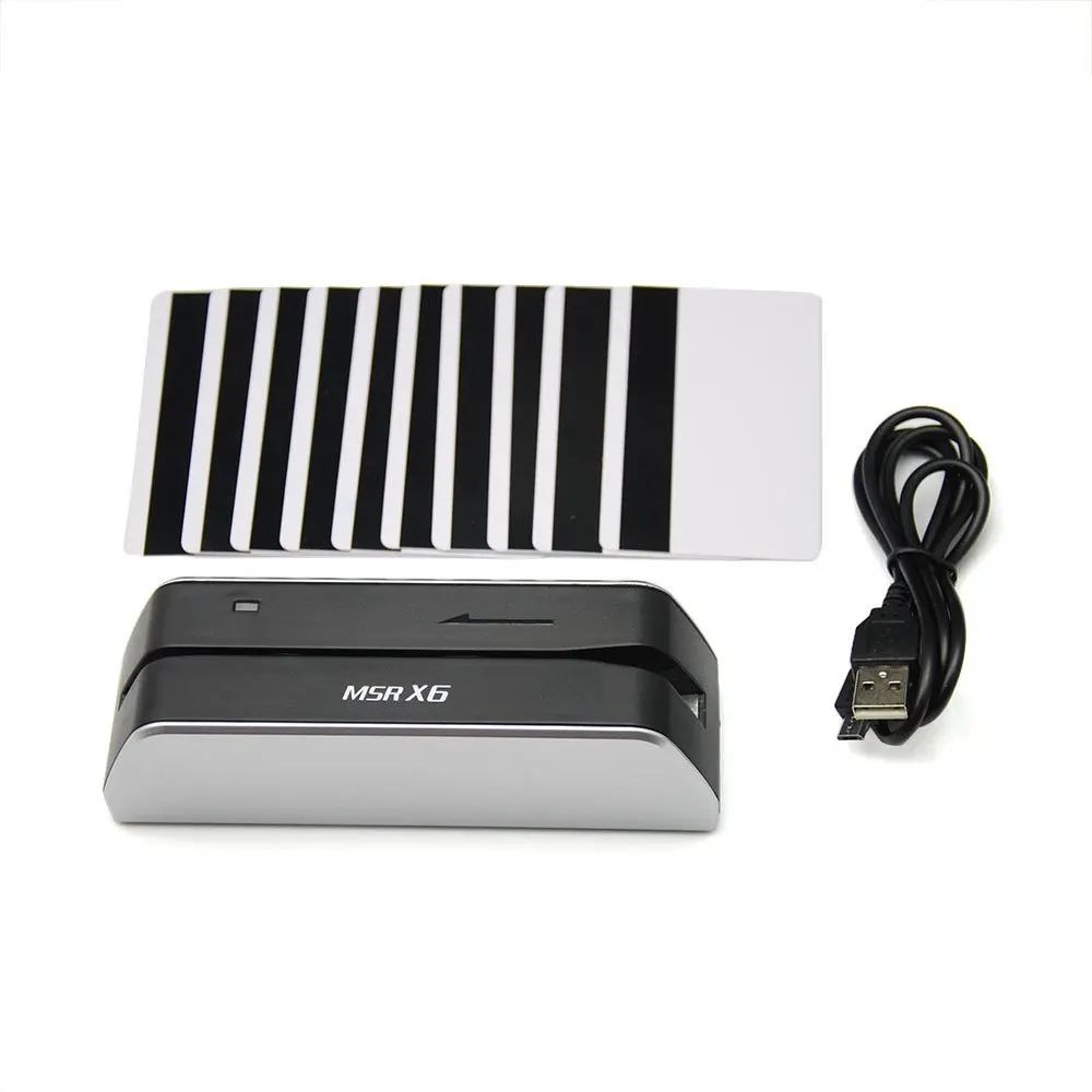 Lector de tarjetas magnéticas MSRX6 MSR X6, USB, compatible con MSR605X, msr206, msrx6bt, msr x6bt