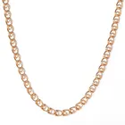 Цепочка змейка женская, Широкое Ожерелье из плетеной цепи под розовое золото 585 пробы, с вырезами, 50 см60 см, CN41, 3 мм, 5 мм