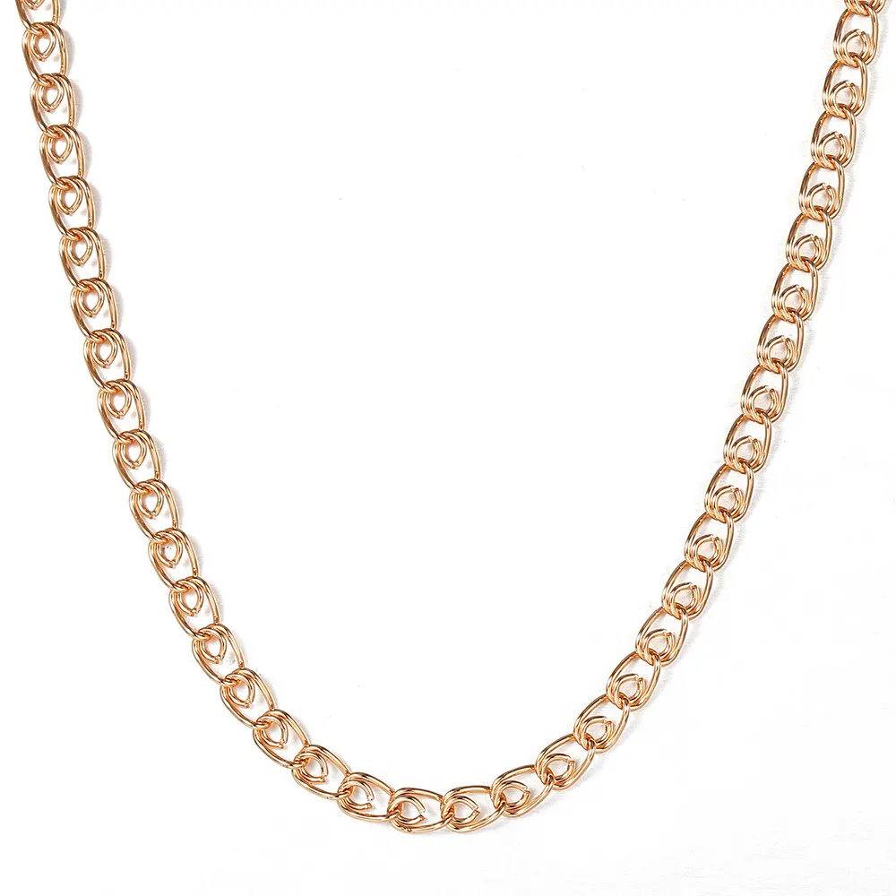 3 мм 5 Широкое Ожерелье со змеиным плетением для женщин и девочек 585 розовое золото