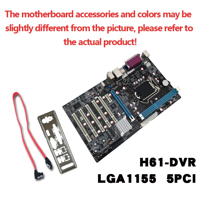 

H61DVR Motherboard LGA1155 DDR3 5XPCI Slots COM Port Support 2X8G Industrial Control for 2Nd 3Rd I3 I5 I7 Series