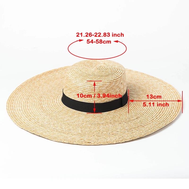 Летняя соломенная шляпа с большими полями женская черная Повседневная пляжная