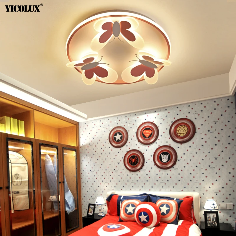 

New Modern Butterfly Decorative LED Ceiling Lights Study Living Children Room Kid Bedroom Salon Creative Lamps Indoor Lighting