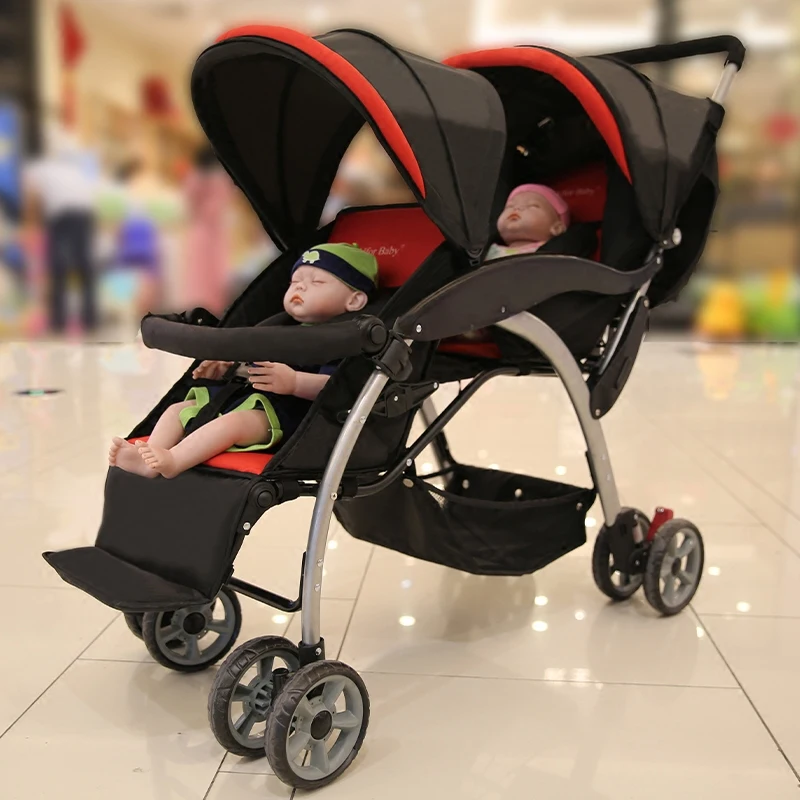 Lightweight twins stroller second child Pram double baby folding carriage free shipping | Мать и ребенок