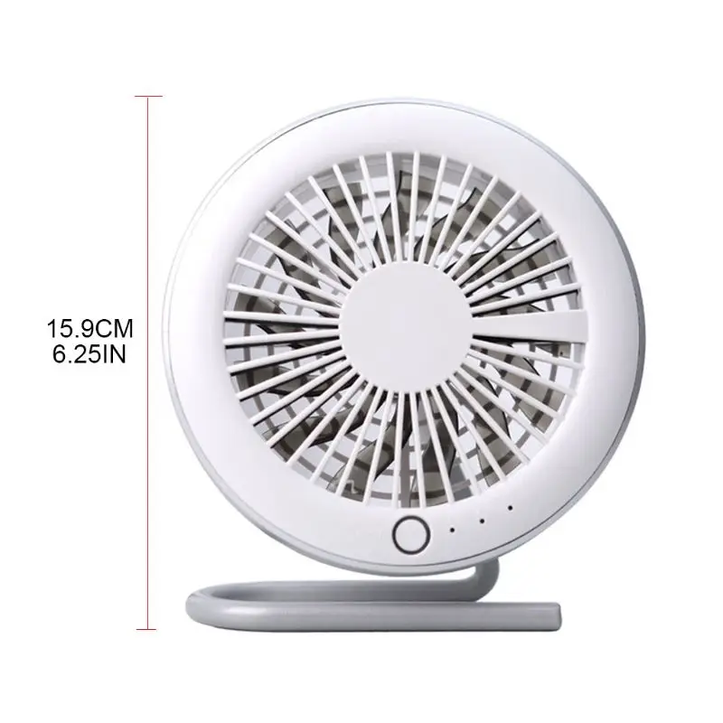 

Table Tiny Round Fan Quiet Operation Adjustable Tilt 360 Degree Rotating USB
