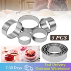 5 шт.компл. круглые резаки для печенья из нержавеющей стали набор резаков для теста круглые формы для выпечки 5 размеров кухонные инструменты форма для печенья