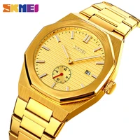 skmei casual quartz men watches top brand luxury stainless steel strap date time waterproof wristwatch clock reloj hombre 9262