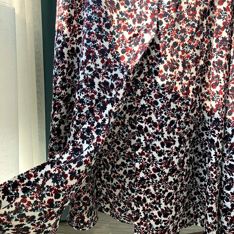 

VERDEJULIAY 2020 Spring New French Fashion Runway Design A-Line Skirts Sashes Elegant Split Romantic Floral Print Long Skirt