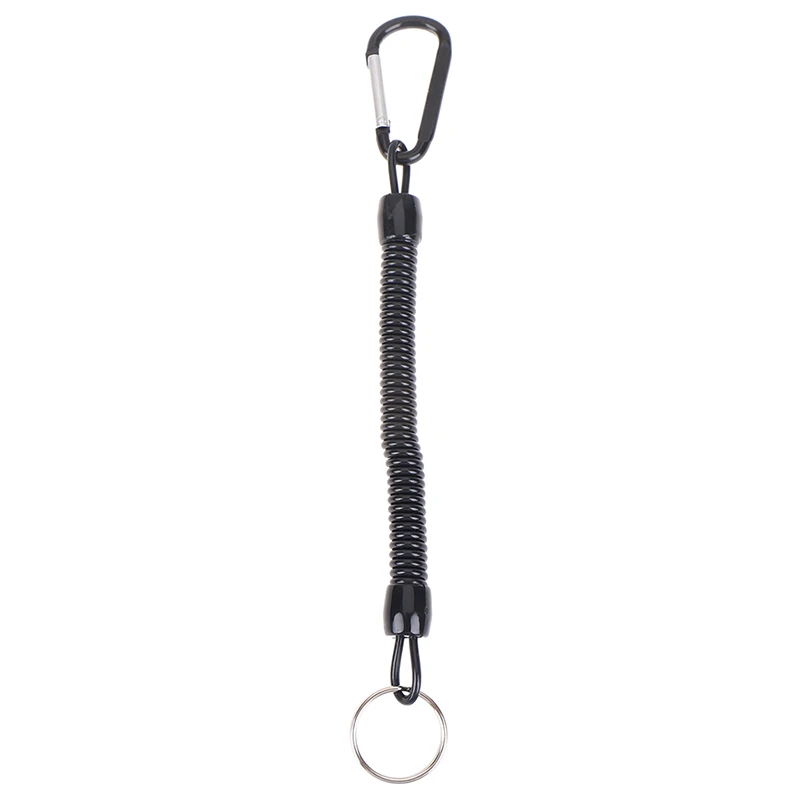 Черный 1 шт. рыболовные канаты Lanyards катание на байдарках Кемпинг безопасные ручки для губ приманка для рыбы инструменты рыболовный аксессуар карабин - Цвет: Черный