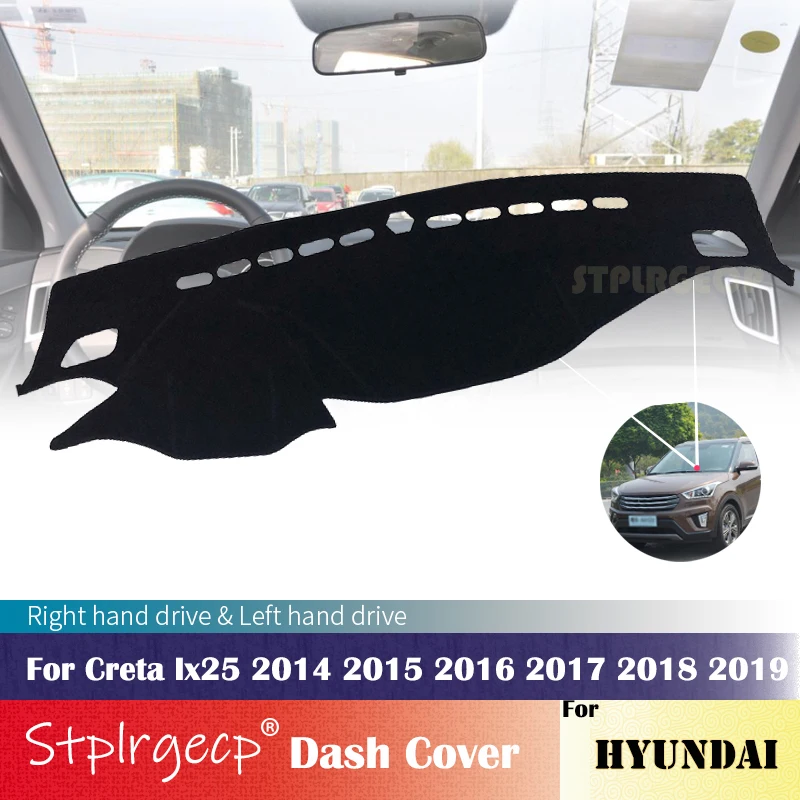 Для Hyundai Creta Ix25 2014 2015 2016 2017 2018 2019 Противоскользящий коврик для приборной панели