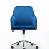 adjustable swivel office chair velvet fabric modern home study task chair with metal base arms bluegreypinkus stock