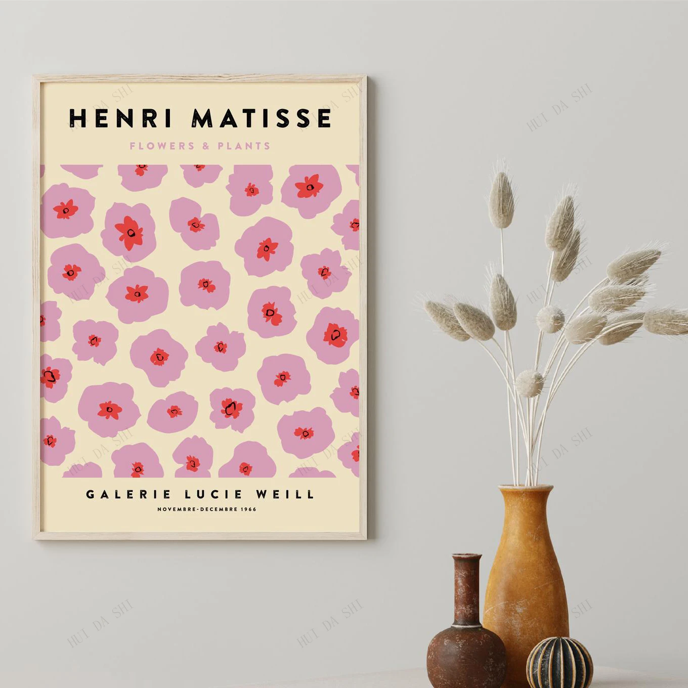 Настенный постер матиссе с изображением розовых цветов цифровая загрузка принт