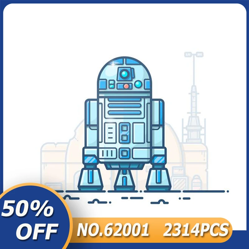 

2021 New LepinBlocks 62001 star series &wars Robot Compatible 75308 Blocks Bricks Educational Toy Birthday Gift