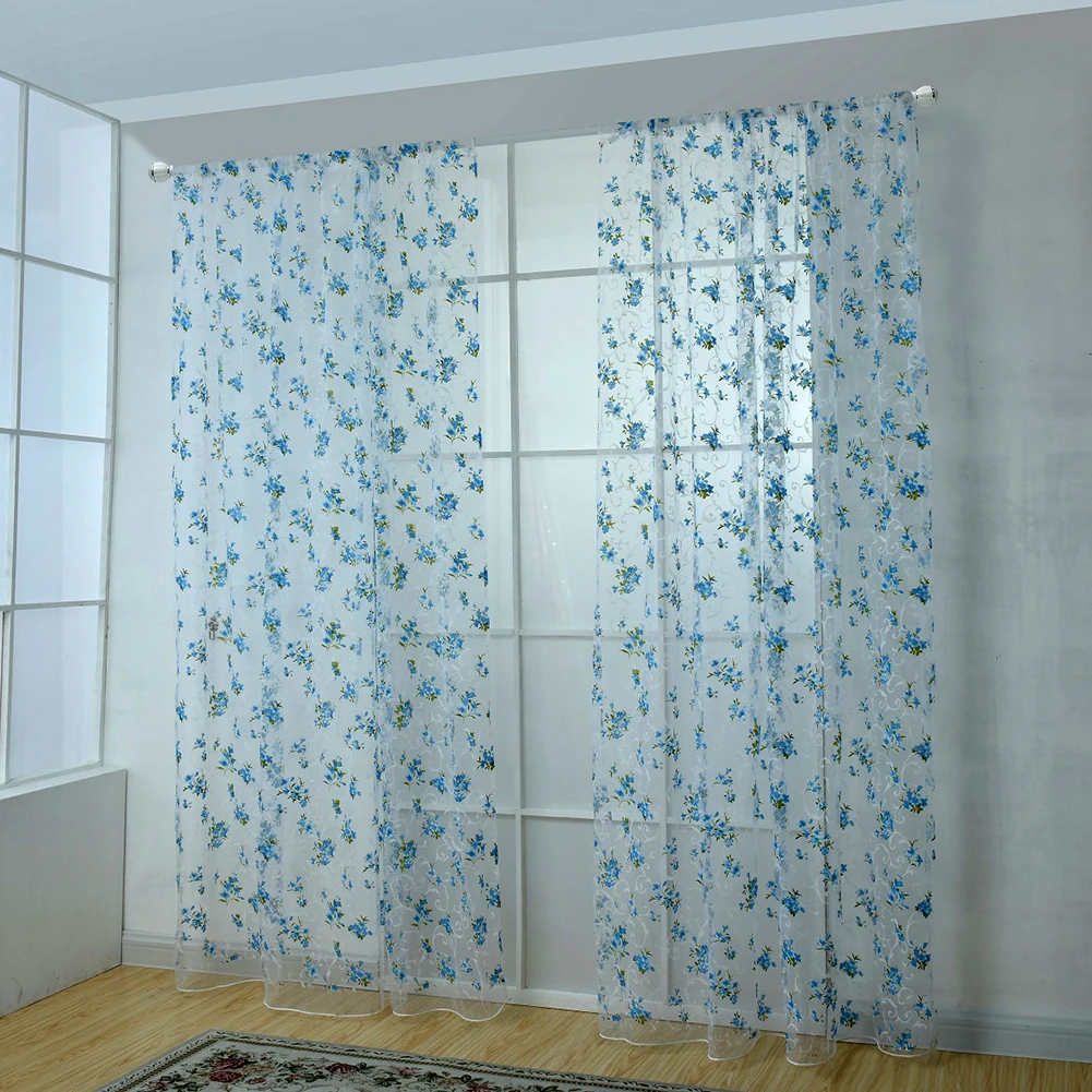 100x200 см в деревенском стиле цветочные прозрачные Занавески для окон дверные