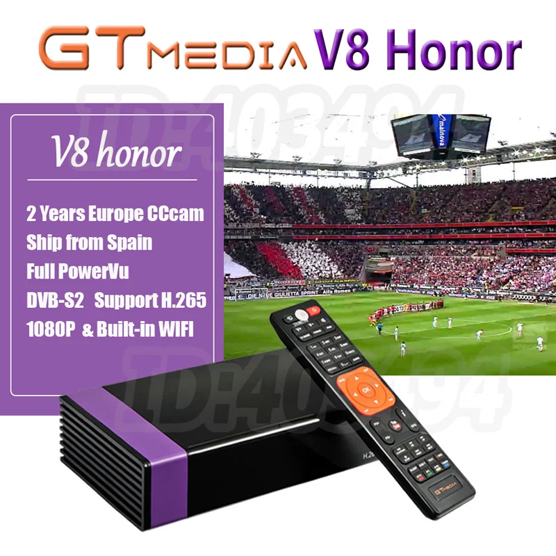 V8 Honor DVB-S2 FTA Gtmedia V8 nova спутниковый ТВ приемник встроенный wifi Freesat V8 приемник с бесплатной Европой Cline H.265 gt медиа v8 nova - Цвет: V8 Honor