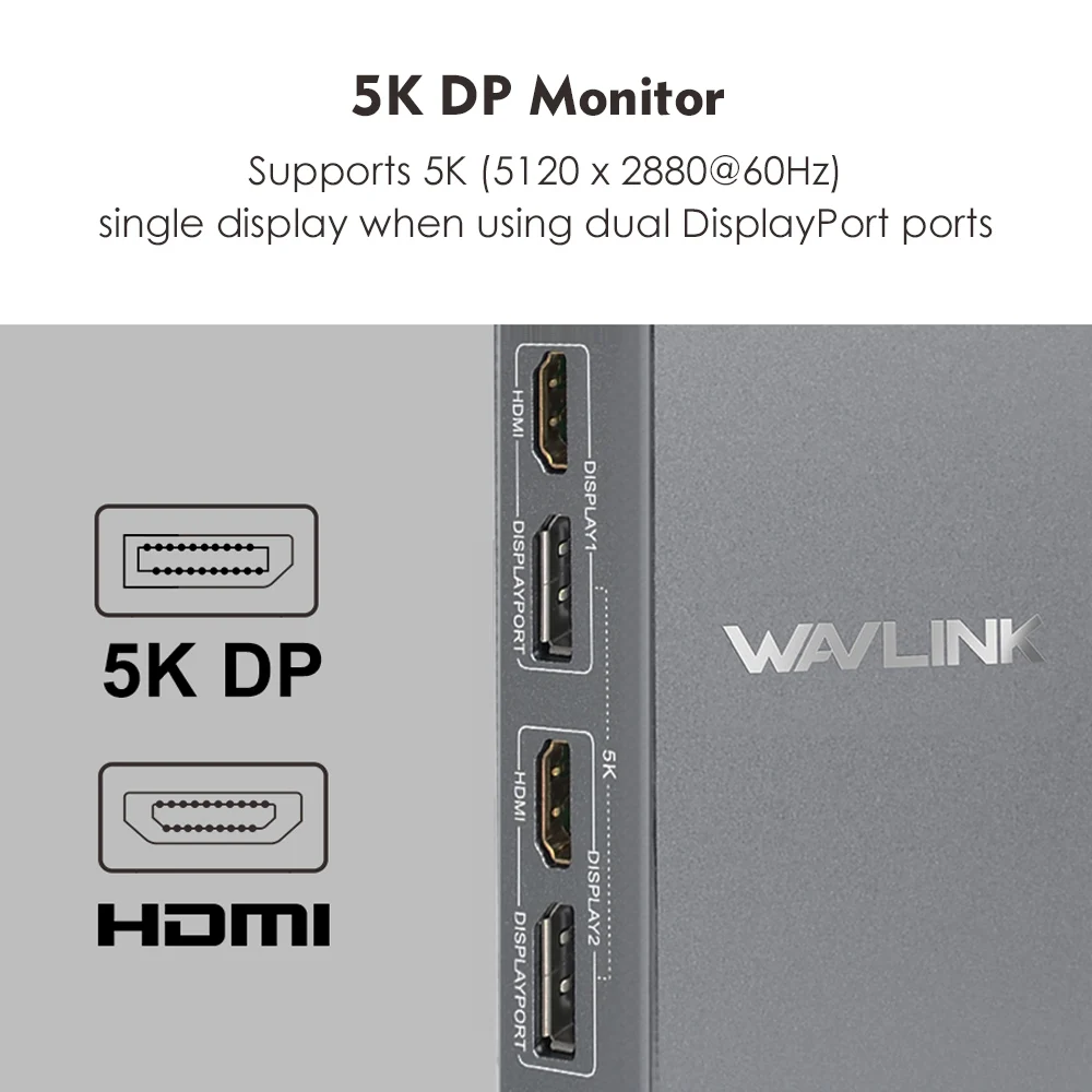 USB C Универсальная док станция HDMI совместимая с двумя 4K @ 60Hz Ultra HD 5K видео дисплеем