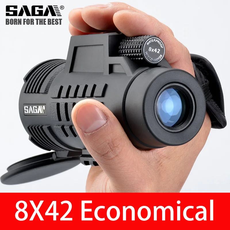 8x42 SAGA Профессиональный монокулярный телескоп 8x42 12x50 мини telescopio BAK4 призма компактный охотничий низкий светильник ночного видения монокуляры - Цвет: 8x42