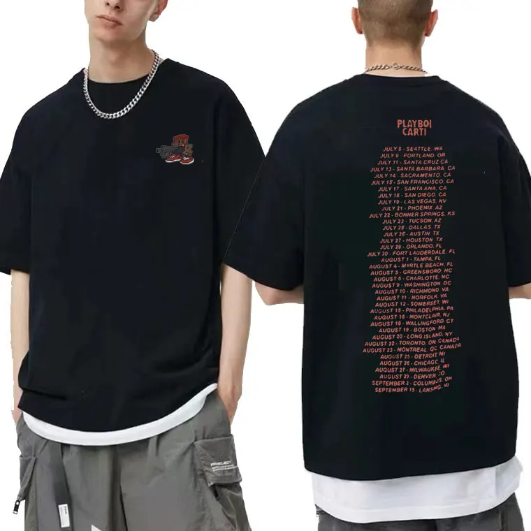 

Awesome Playboi Carti Hip Hop Tshirt Tops 2pac Rap T Shirts Harajuku Red Logo Print T-shirt Men Women Fashion Tees Short Sleeve