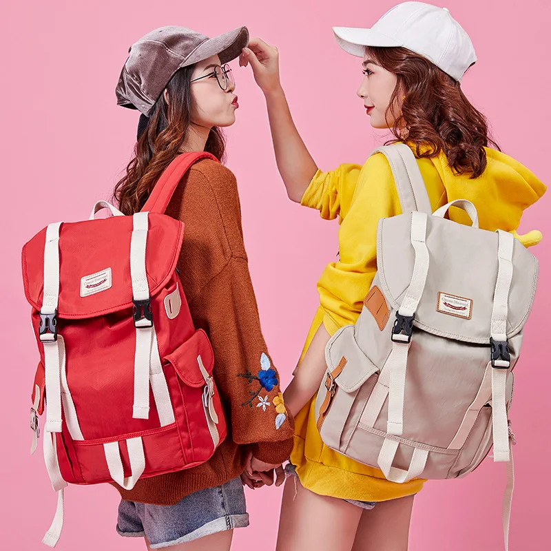 

2022 Shoulders Package Trend Girls High School Backpack Junior Middle School College Student Girl Campus Middle School Bag