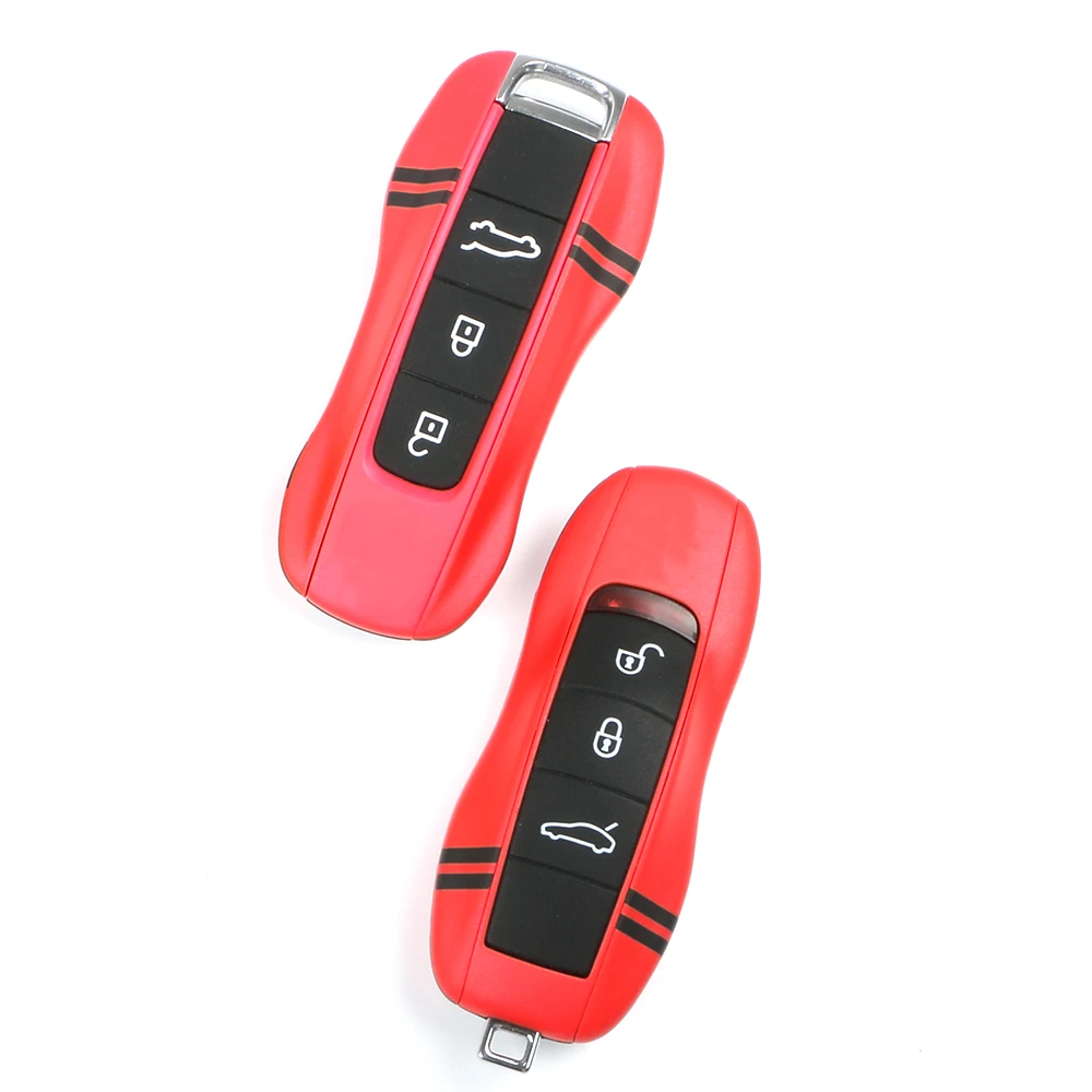 

Key Shell Case Cap For Porsche Boxster 986 987 Cayman Panamera Macan Cayenne 911 970 997 981 991 Red Key Cover Remote 3 Buttons