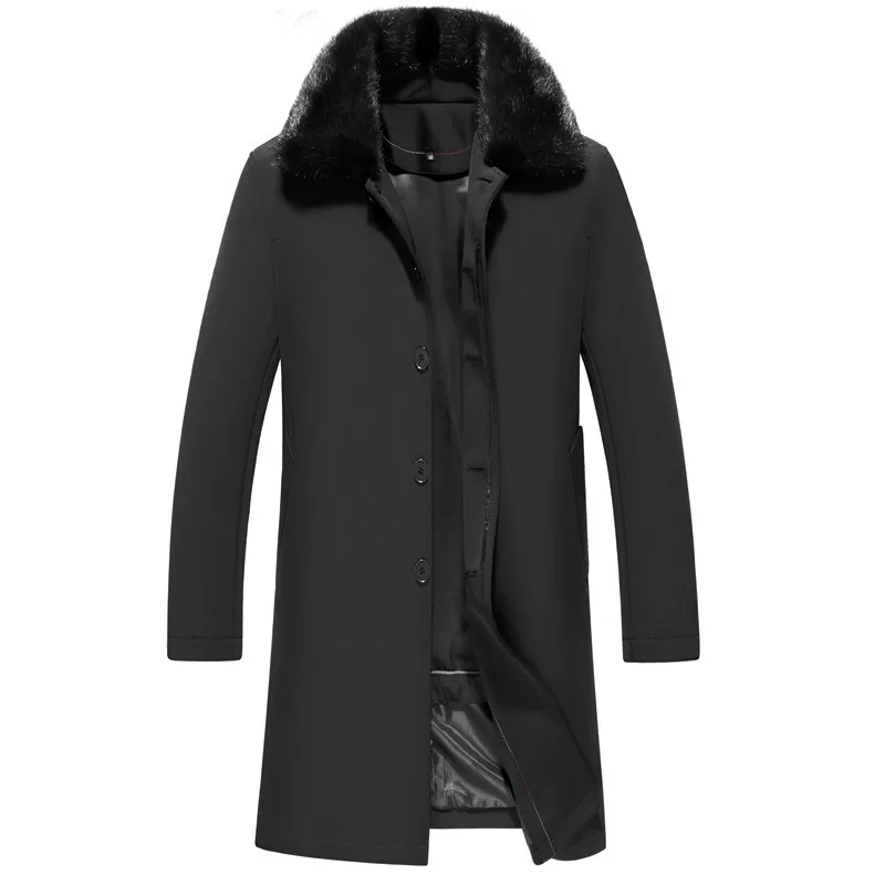 Подкладка из натурального кроличьего меха Мужская парка длинное пальто зимняя