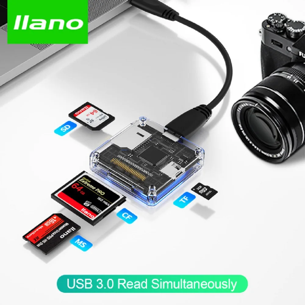 Многофункциональный считыватель карт памяти LLANO передача SD/TF/CF/MS/Micro SD USB 3 0