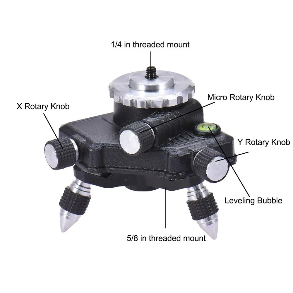

1/ 4 And 5/8 Inch Thread Infrared Level Triangle Base High-density Durable Rotatable Leveling Meter Adapter
