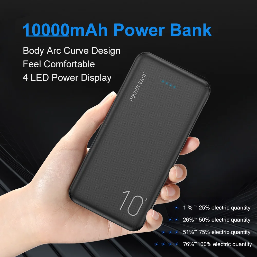 Внешний аккумулятор 10000 мА/ч для всех мобильных телефонов двойной USB портативная